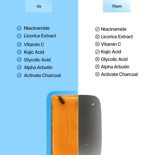 Mannlich Kojic Acid 2% Soap Pack 2 75g Arbutin Glycolic Niacinamide Bars FS
