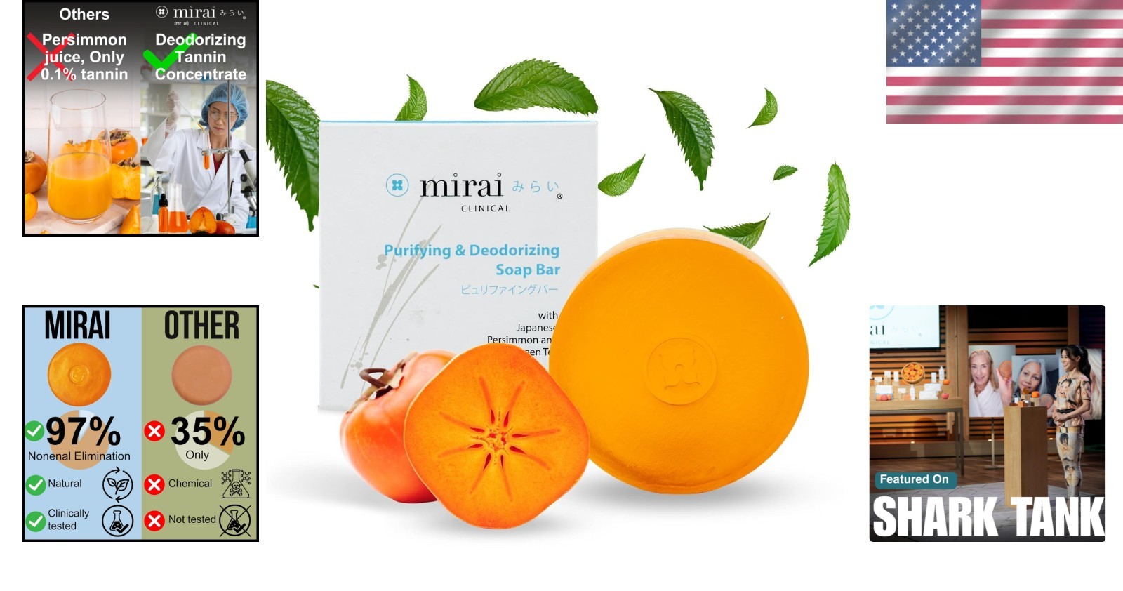 Persimmon Soap Bar for Aging Odor – Clinically Proven Nonenal Solution