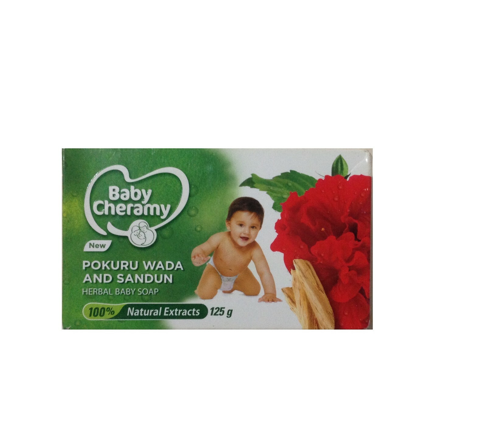 New Baby Cheramy Herbal Baby soap Natural Rosa Sinensis Extract 78% TFM 125g
