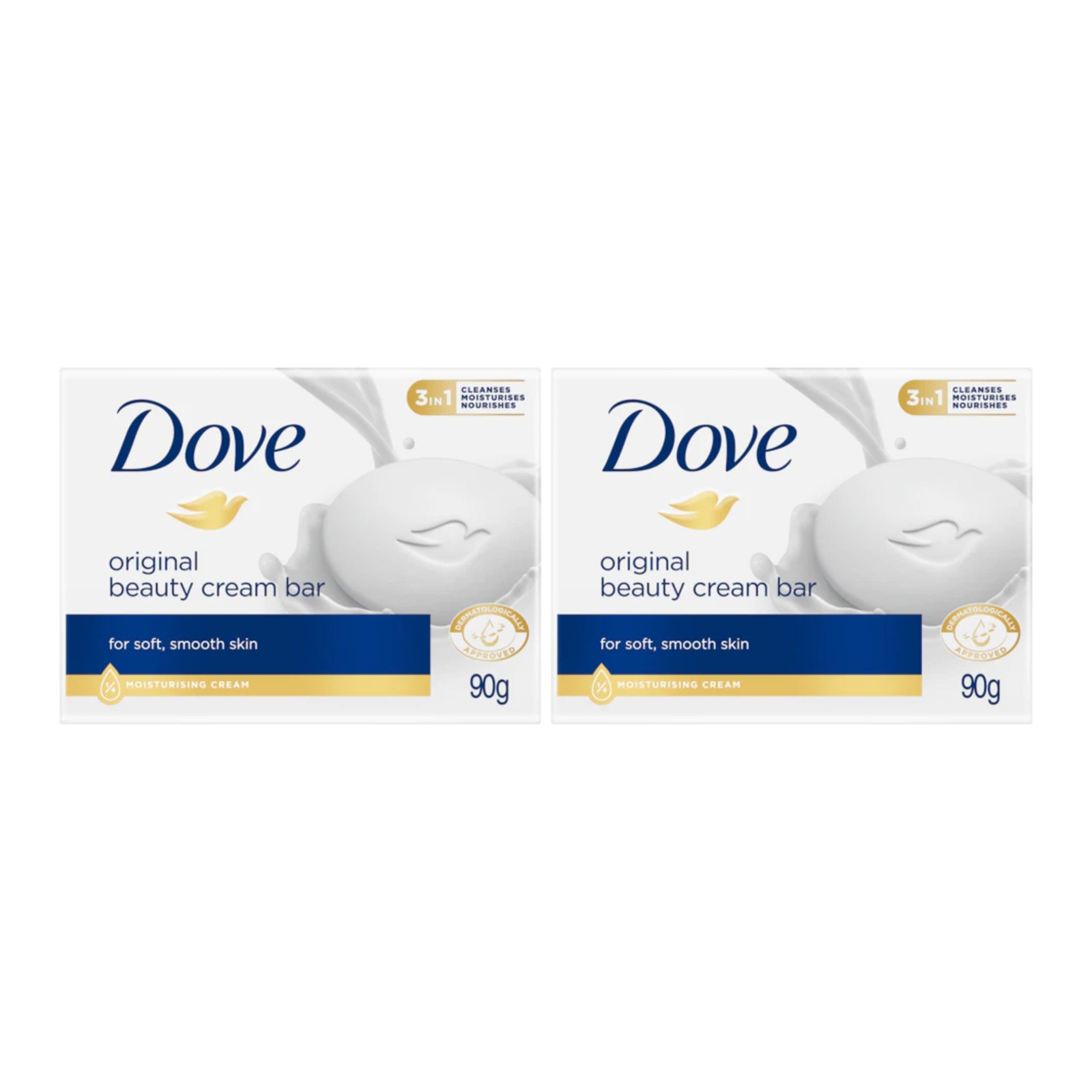 Dove Beauty Cream Bar Deep Moisture For Soft Skin, 3.17oz (Pack of 2)