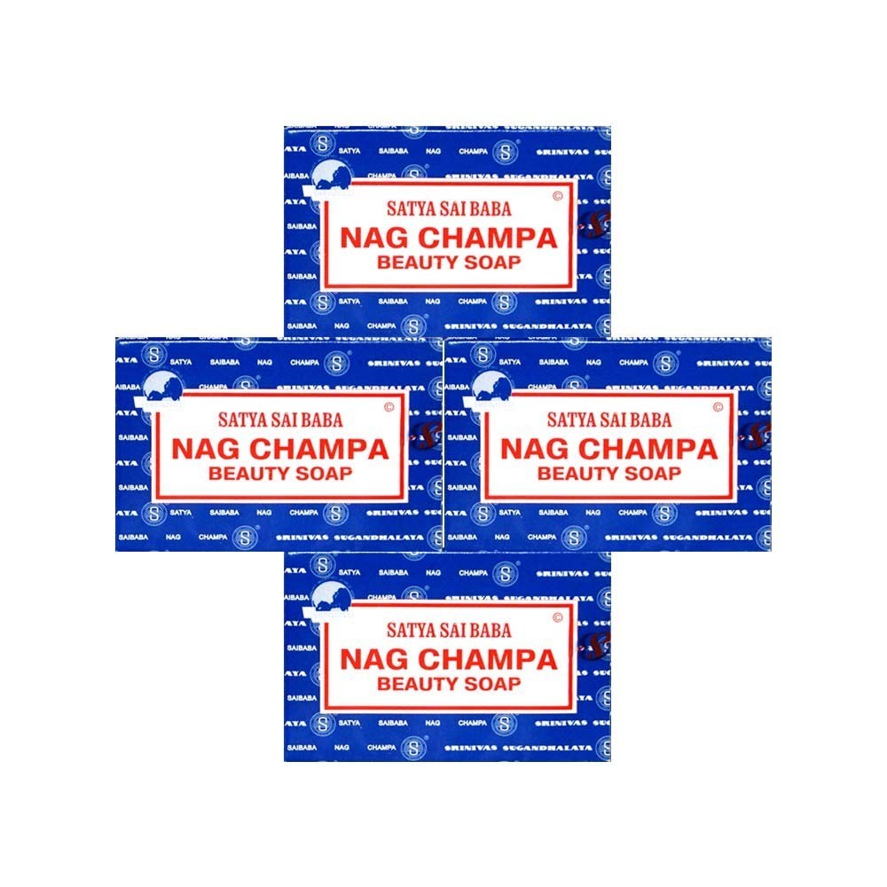 Satya Nag Champa: Sai Baba Natural Soap, Large, 150 G, 5 Oz, 4 Piece