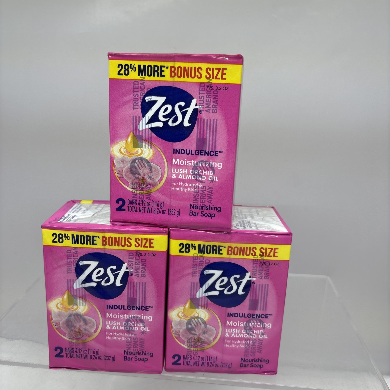 6 X Zest Lush Orchid & Almond Oil Moisturizing Bar Soap 4.12 Oz – 3PKS X 2EA B66