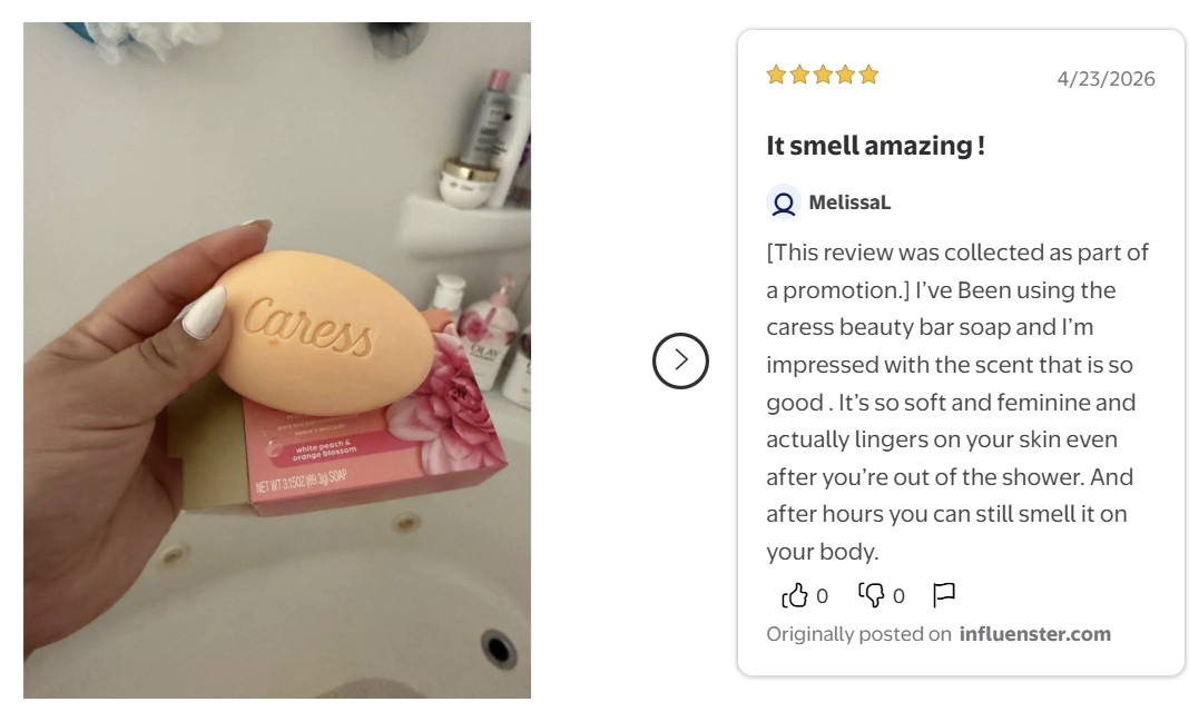 Caress Daily Silk Moisturizing Soap, White Peach & Orange Blossom, 3.75, 12 Bars