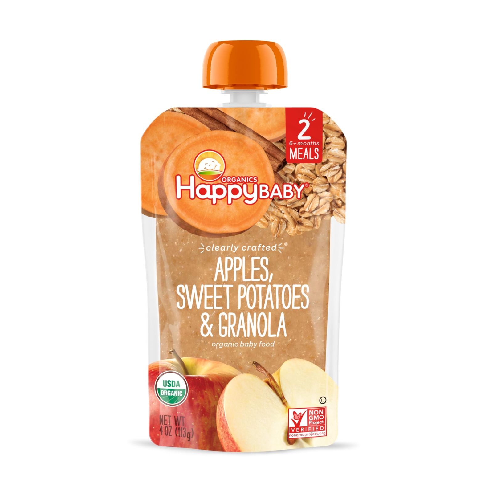 Happy Baby Organic Clearly Crafted Apples Sweet Potatoes Granola Pack of 16