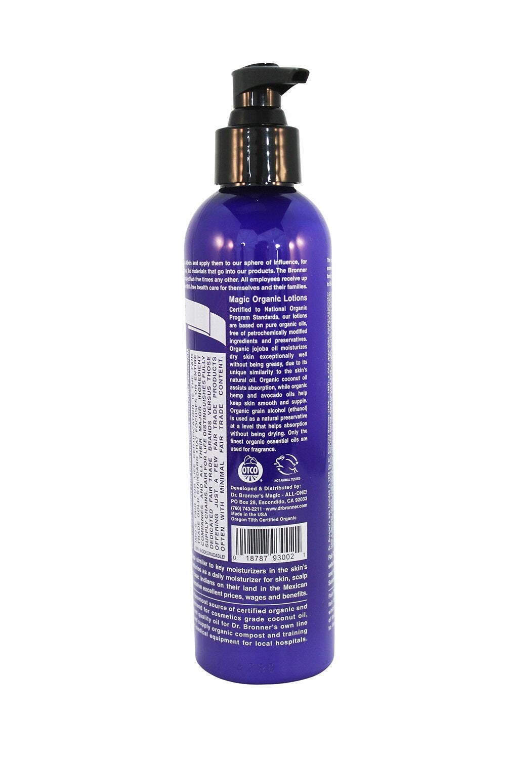 Dr. Bronner’s & All-One Organic Lotion for Hands & Body, Peppermint, 8-Ounce Pum