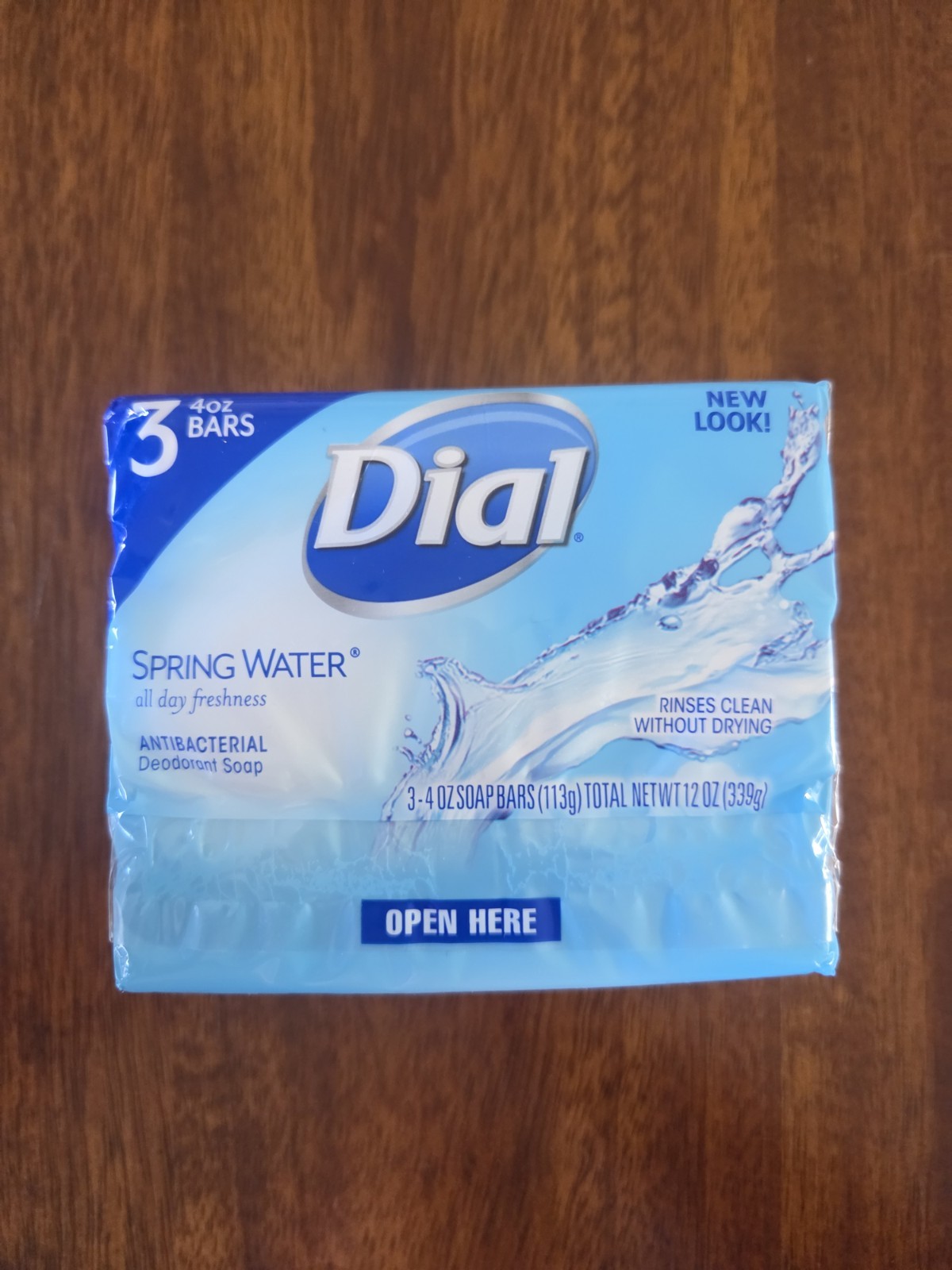 Dial Antibacterial Soap Bars, Spring Water, 3 Bars, 4 oz Each, New, Sealed
