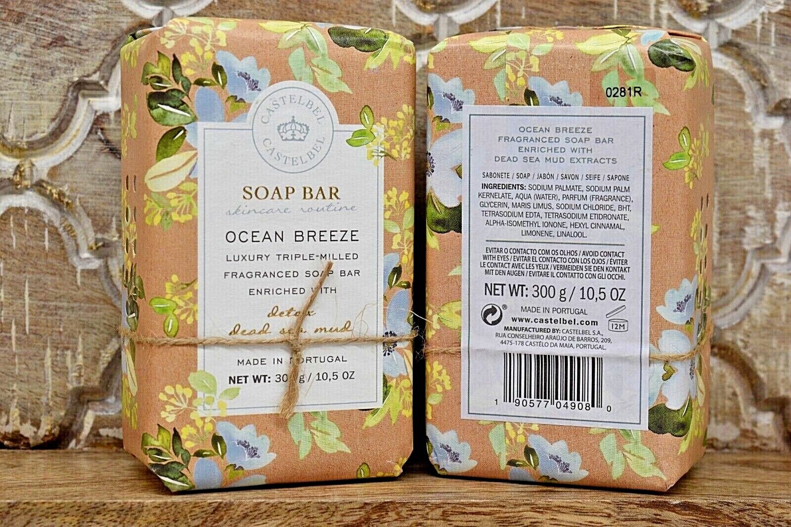 2 CASTELBEL Skincare Routine Ocean Breeze Fragranced Soap Bars with Dead Sea Mud