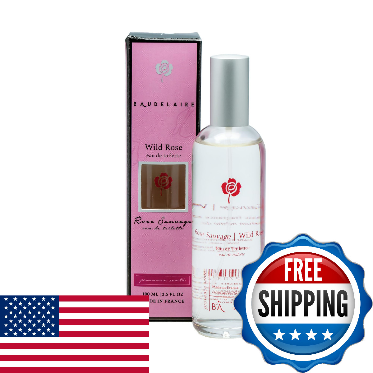 Provence Sante Eau de Toilette Spray – Luxury Long-Lasting Fragrance – Wild Rose