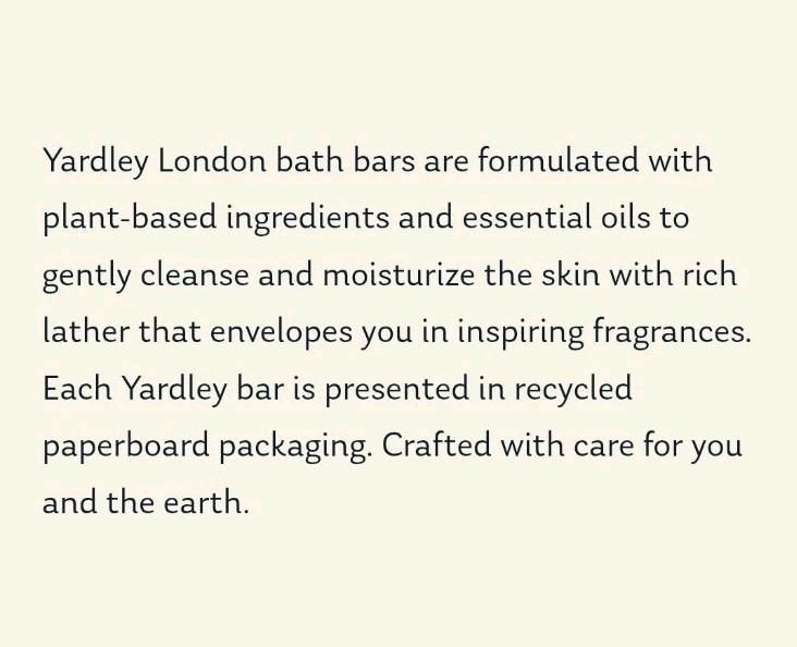 NEW! YARDLEY LONDON (4.0 Oz.) 113g ●OATMEAL & ALMOND● Nourishing Bath Bar🫧