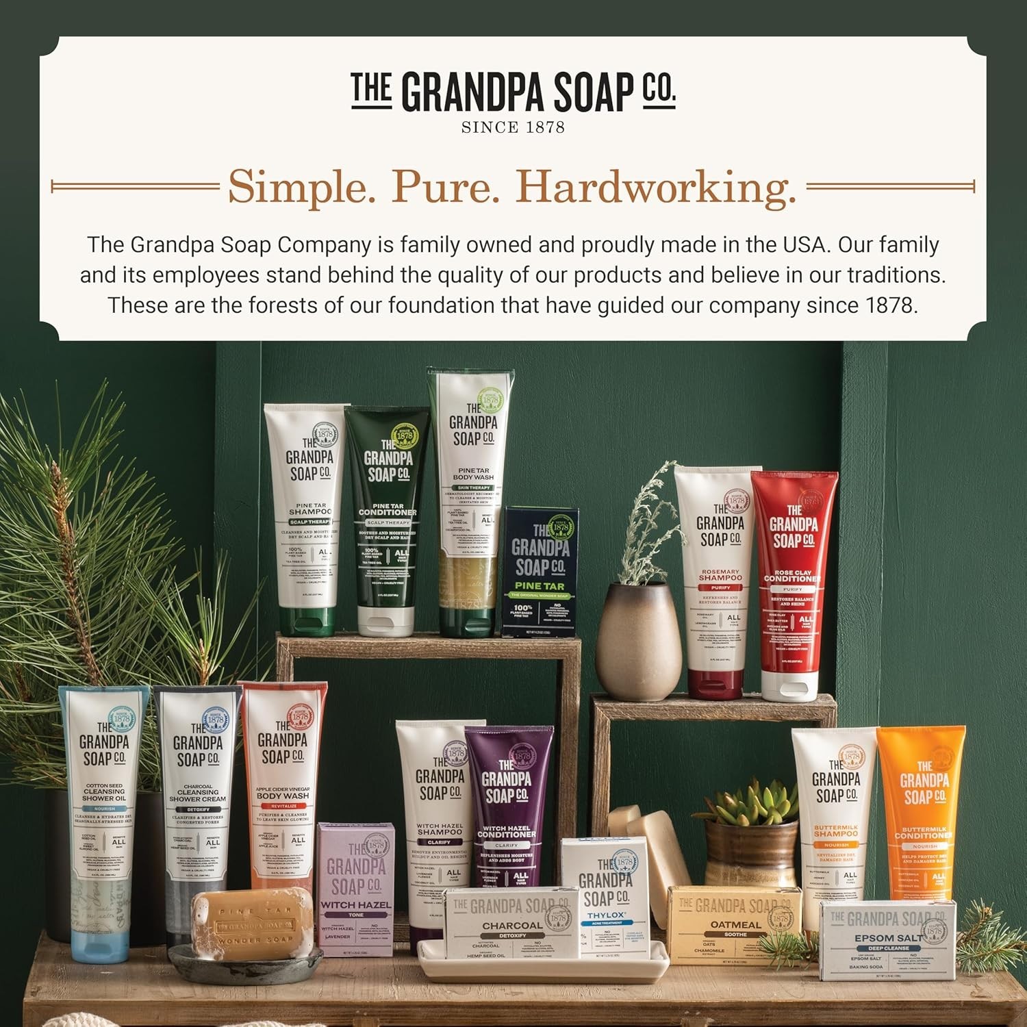 Pine Tar Bar Soap for Men- Made With Pine Tar Oil, 3 in 1 Cleanser Deodorizer…
