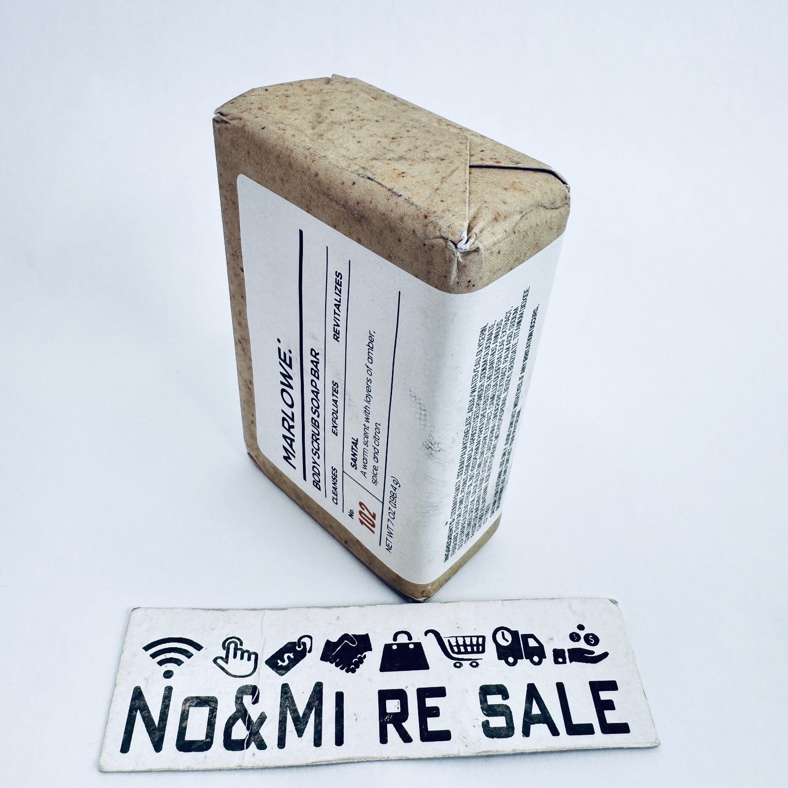 MARLOWE. No. 102 Body Scrub Soap, Exfoliating Soap Bar, Santal, 7 oz
