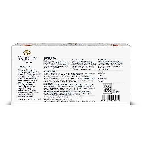 Yardley Lavender Rose Red Roses Luxury Soap 100g Pack of 6 Bath Bars FS