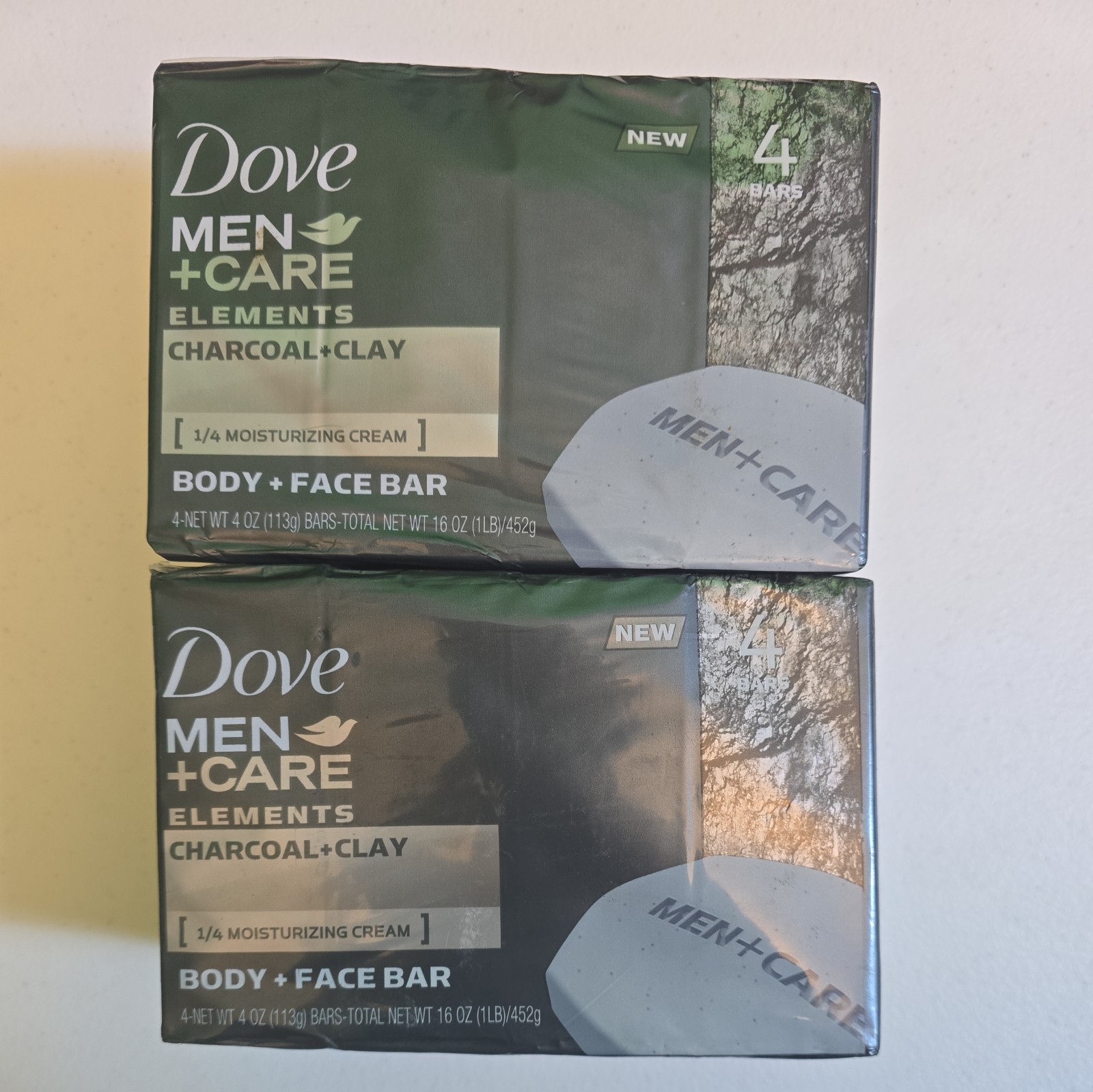 Dove Men+Care Elements Body and Face Bar Charcoal + Clay 4 oz, 4 Bar (x2)