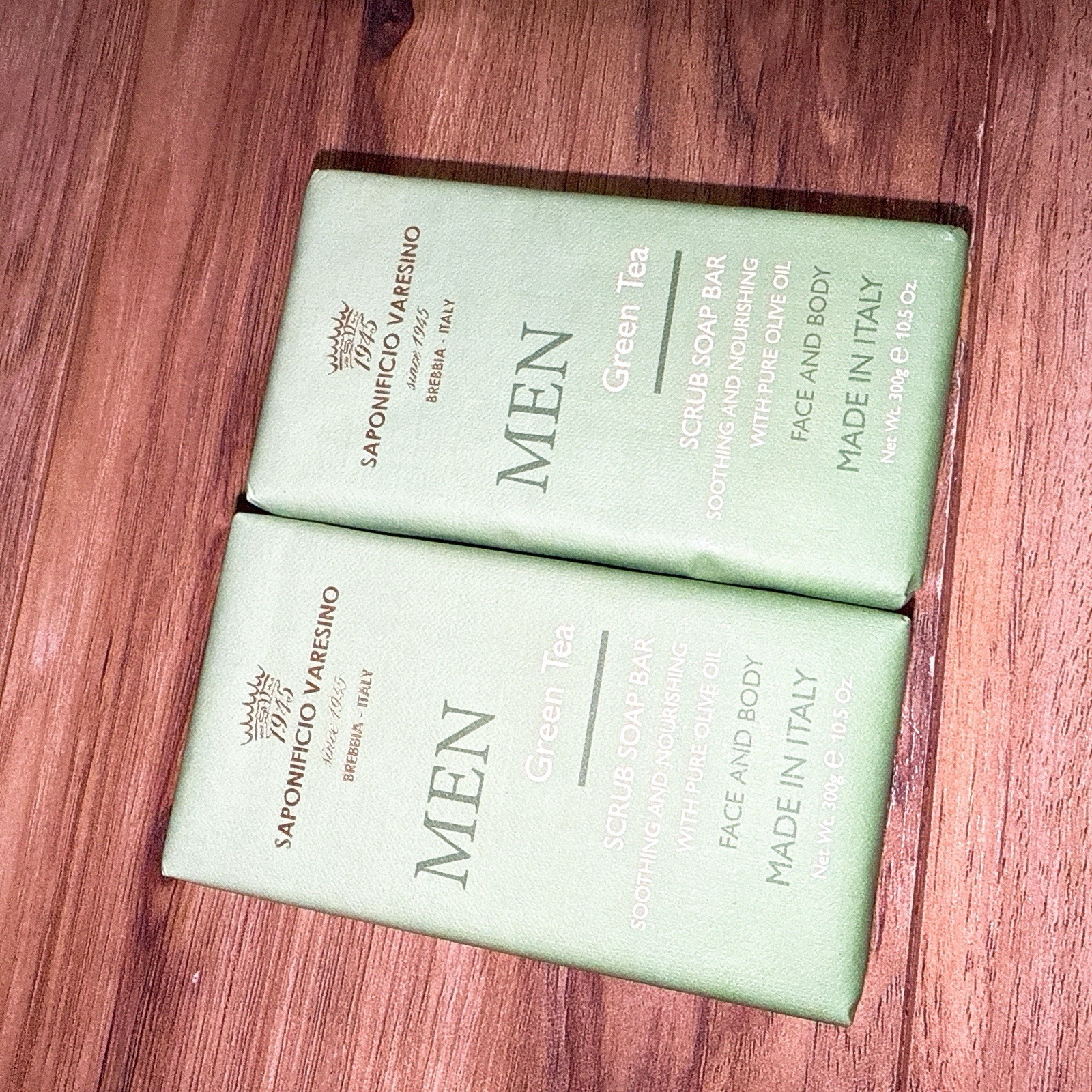 2PCS SAPONIFICIO VARESINO Face & Body Scrub Scented Soap Bar GREEN VETIVER