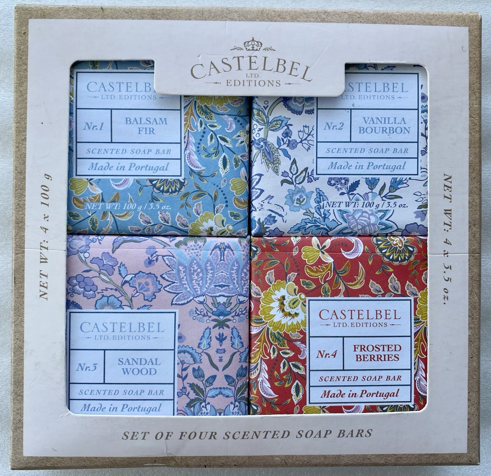 Castelbel 4 Scented Soap Bars Gift Set – 3.5 oz each/100 g each Made in Portugal
