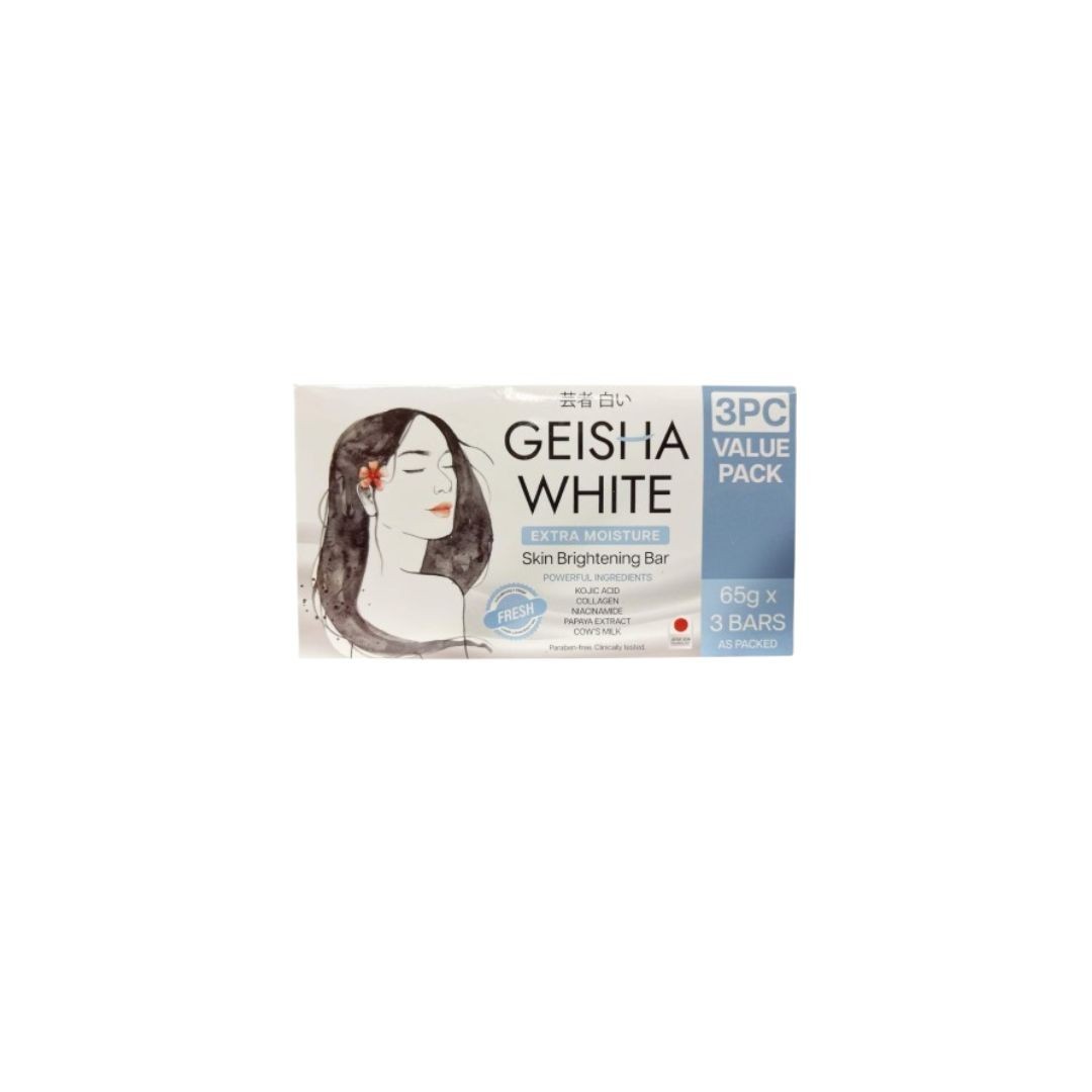 Geisha White Kojic Bar Soap 3x65g with Collagen, Niacinamide & Papaya Milk