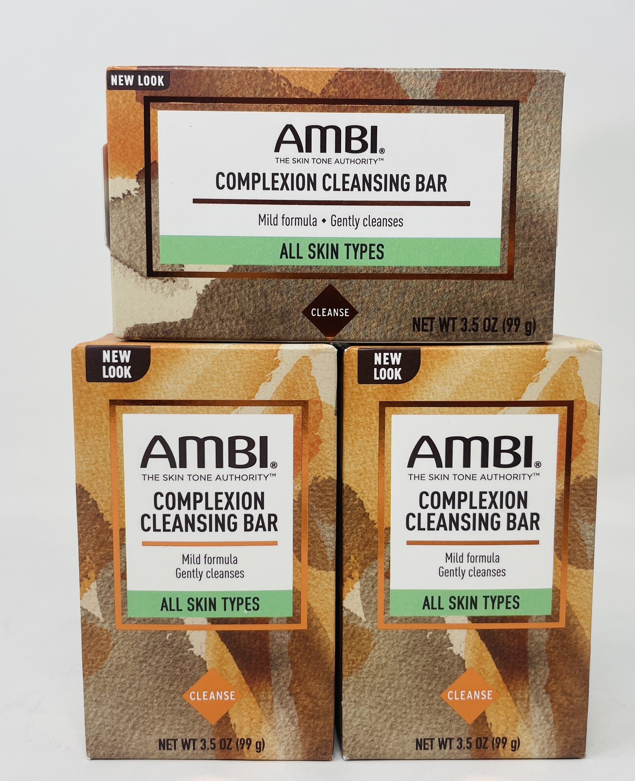 PACK OF 3 Ambi Skin Care soap Complexion Cleansing Bar Gentle Cleansing 3.5 Oz