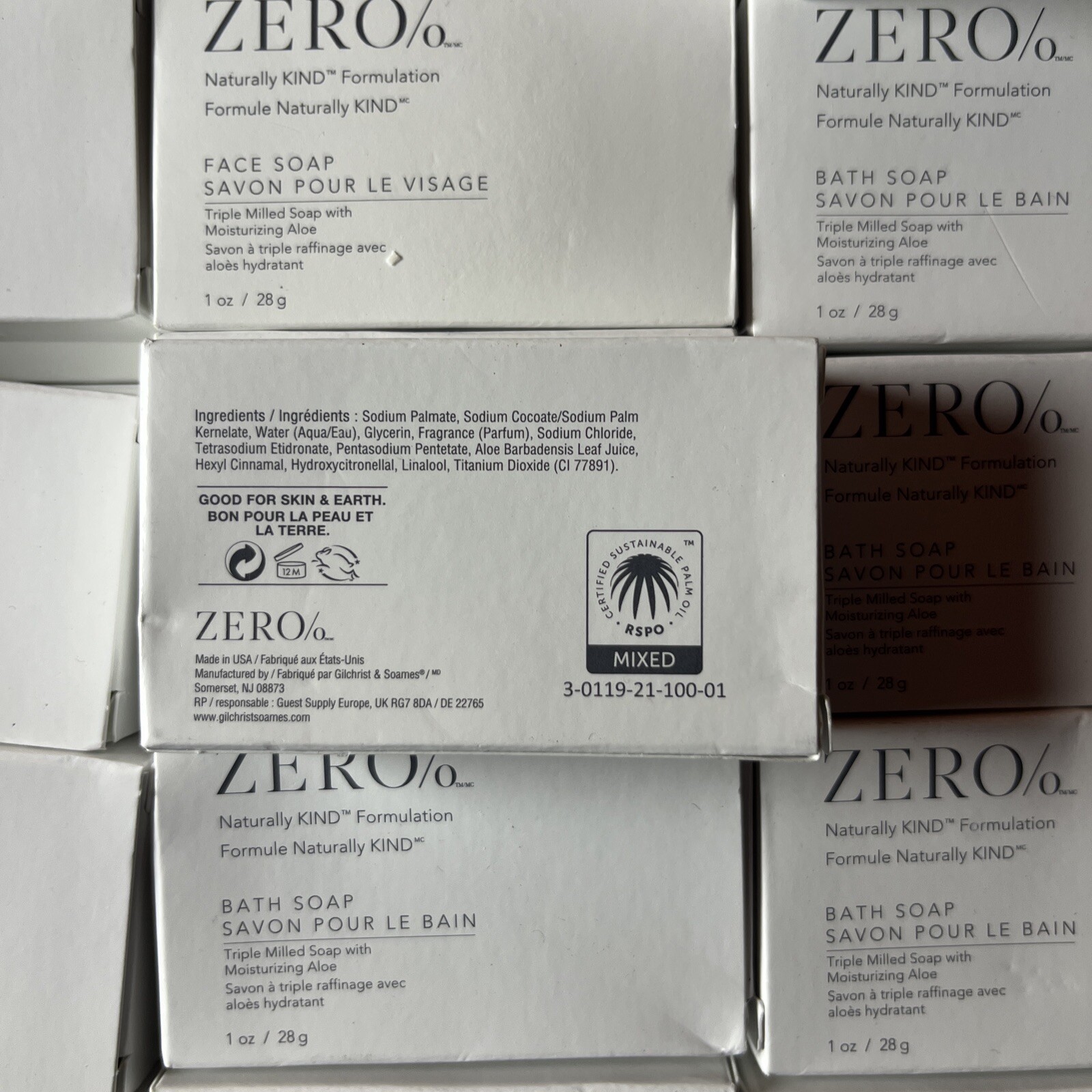 ZERO% Gilchrist & Soames 1oz Naturally KIND Bath Soap Triple Milled Aloe TRAVEL