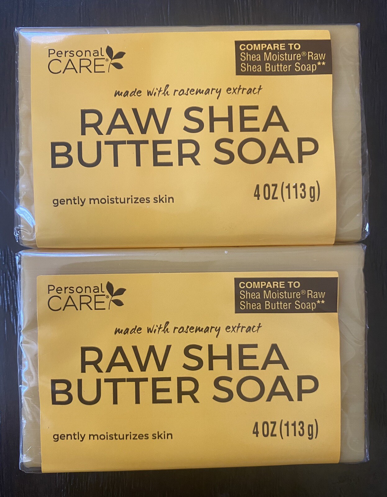 2 Raw Shea Butter Bar Soaps Gently Moisturizing Skin With Rosemary Extract 4oz