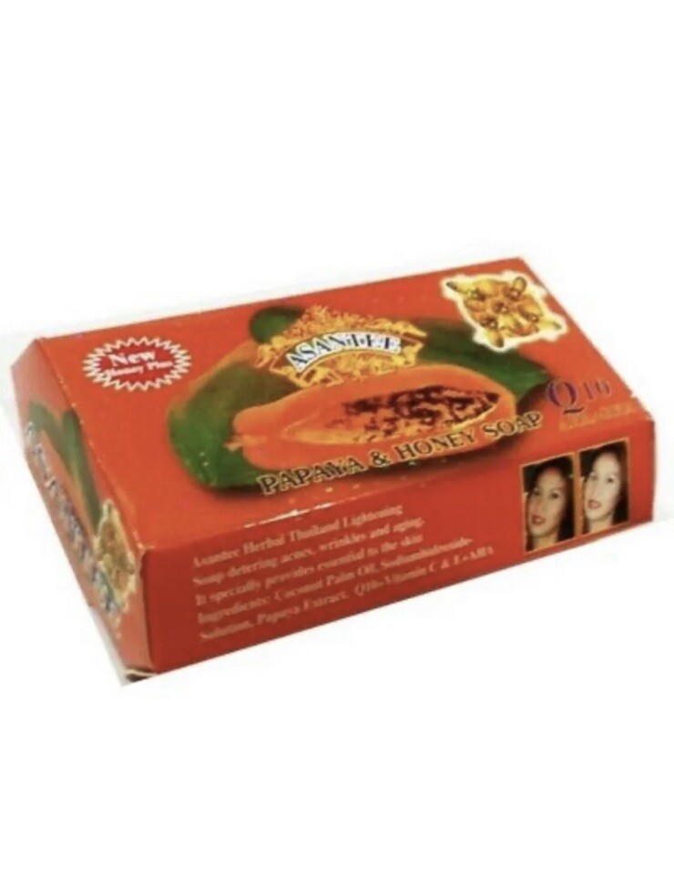 6 Bars x 125g Soap Papaya and Honey Asantee Face And body Anti Acne