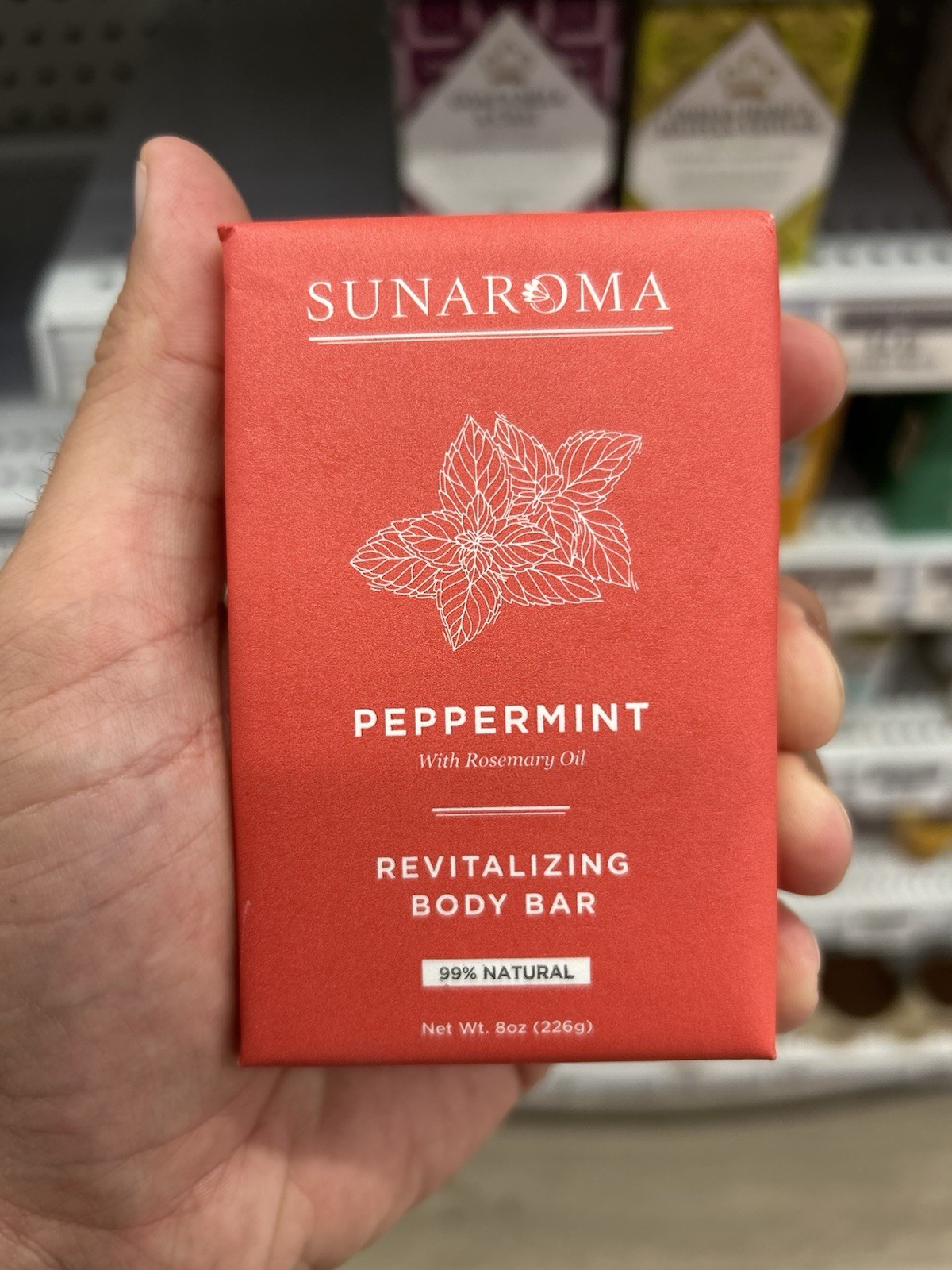 Sunaroma Revitalizing Body Bar – Peppermint With Rosemary Oil, 8oz (Pack of 3)