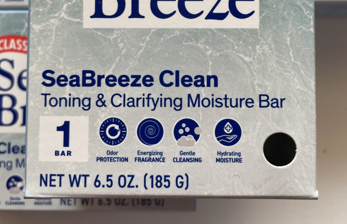 4 Sea Breeze Classic Clean SeaBreeze Clean Toning Clarifying Moisture Bar 6.5 oz