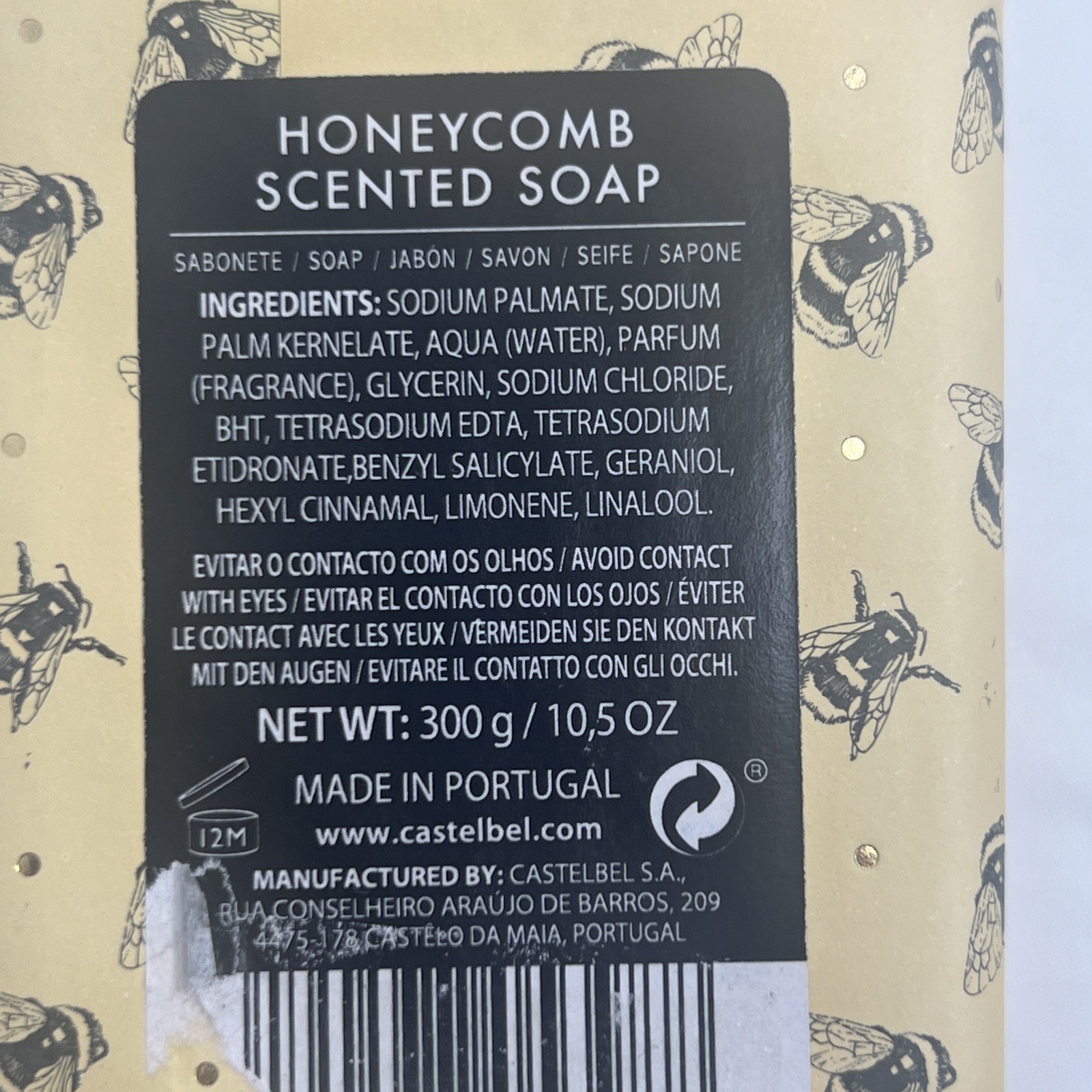 Castelbel Porto Honey Comb Honeycomb Scented Soap Bar 10.5 oz