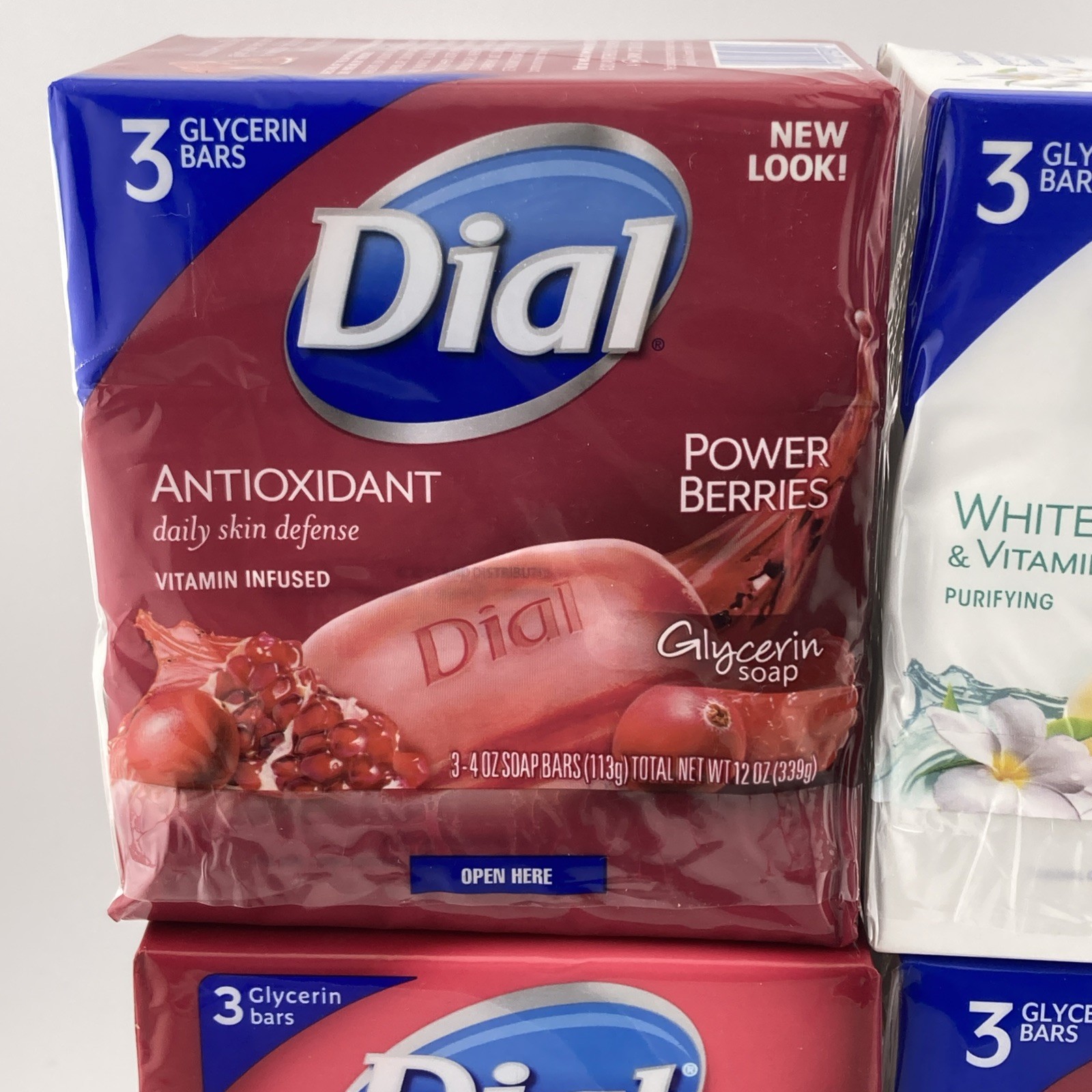 Dial Glycerin Bar Soap 3 Bars Cranberry 3 Bars White Tea 6 Bars Power Berries