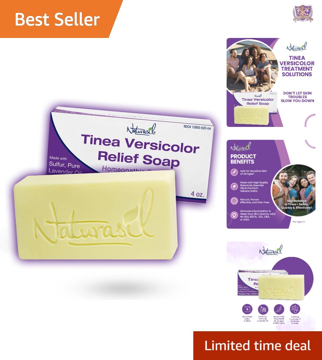 Tinea Versicolor Soap Antifungal Sulfur 4oz Fast Acting Safe for All Ages