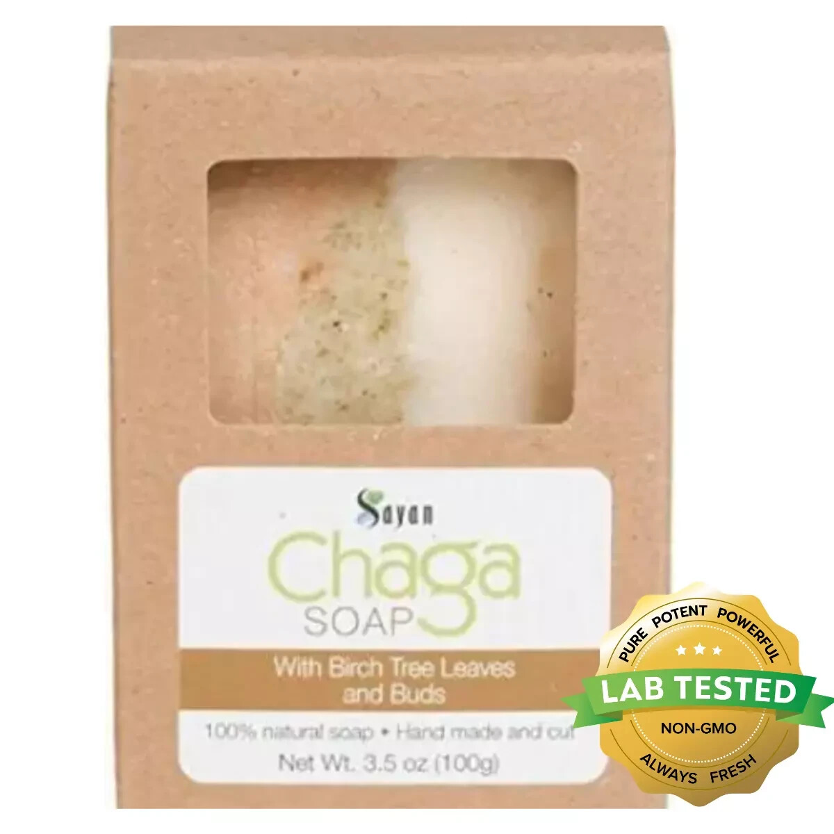 Chaga Mushroom Soap Bar With Birch Tree Leaves Natural Hand Made