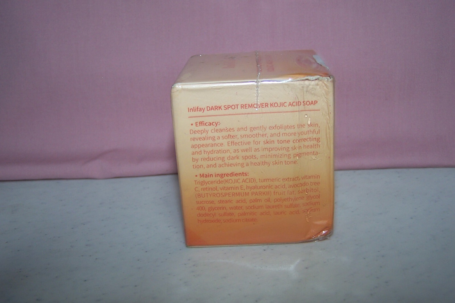 Inlifay Kojic Acid Soap, Dark Spot Remover Soap NEW in Box 5.29 oz./150 g.