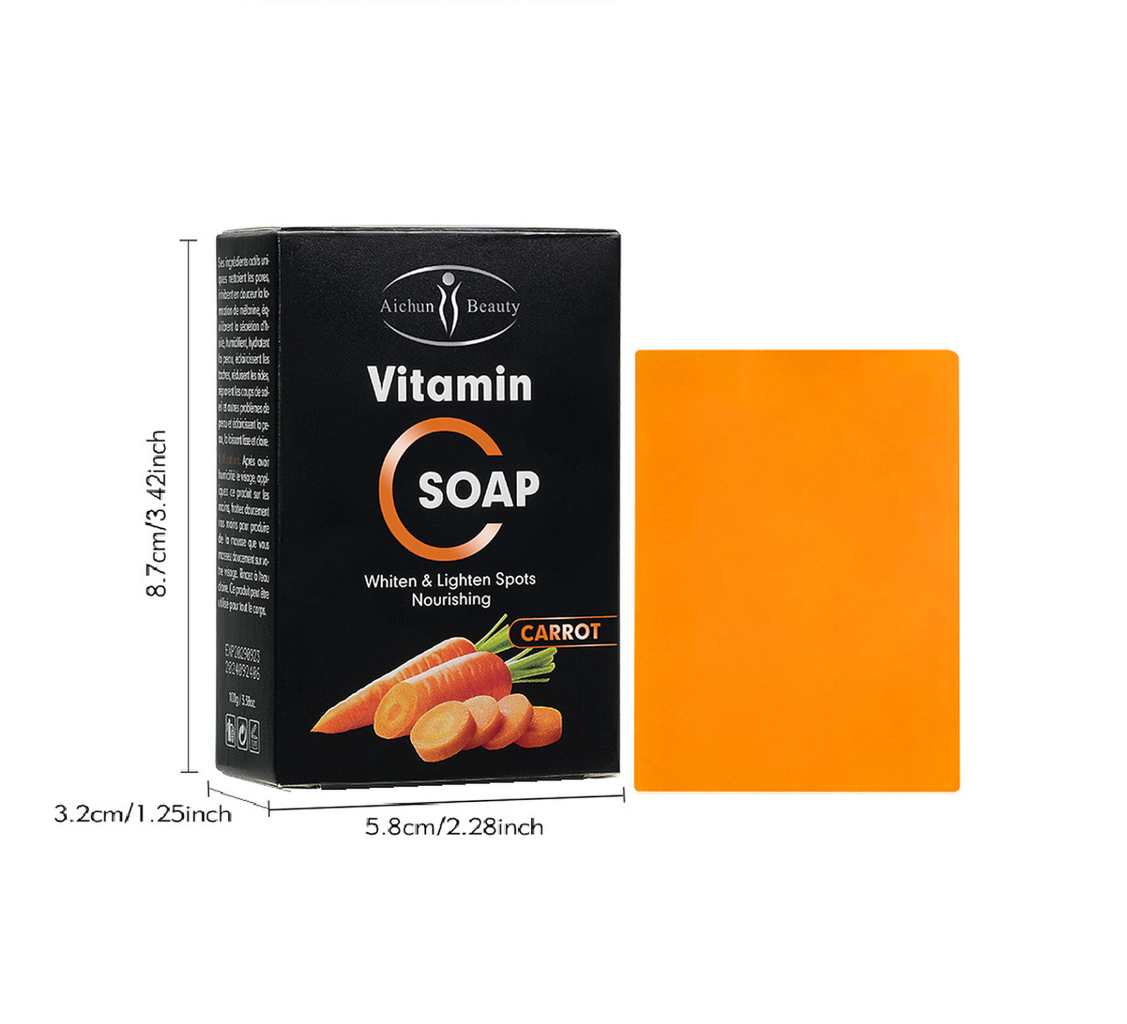 Aichun Beauty Vitamin C Turmeric Papaya Cleansing Soap Slimming Care Sports 100g