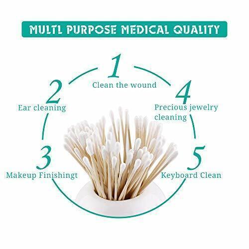 200 Count 6 Inch Long Cotton Swabs with Wooden Handles Cotton Tipped Applicat…
