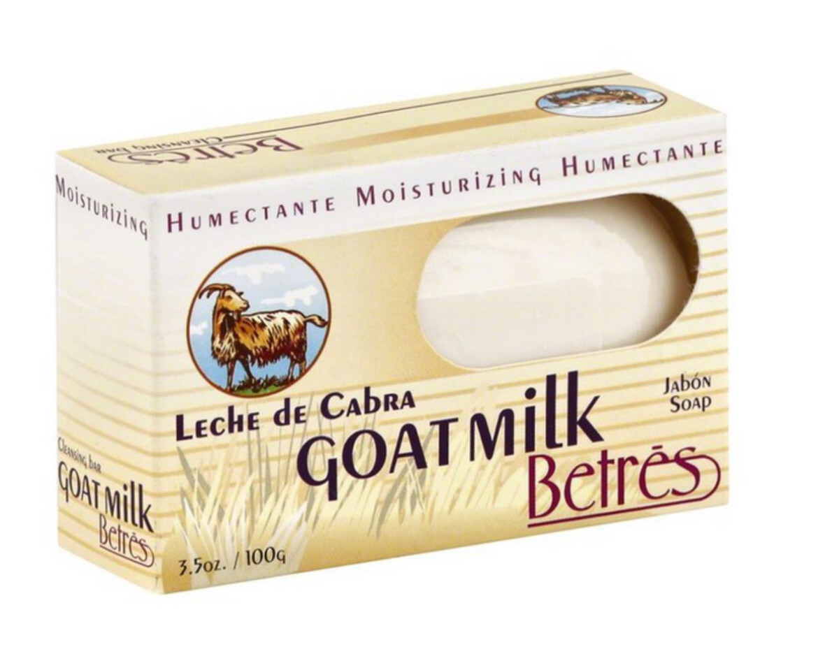 Betres Goat Milk Cleansing Bar Soap/Jabon Leche de Cabra,(3-Pack)3.5 oz.