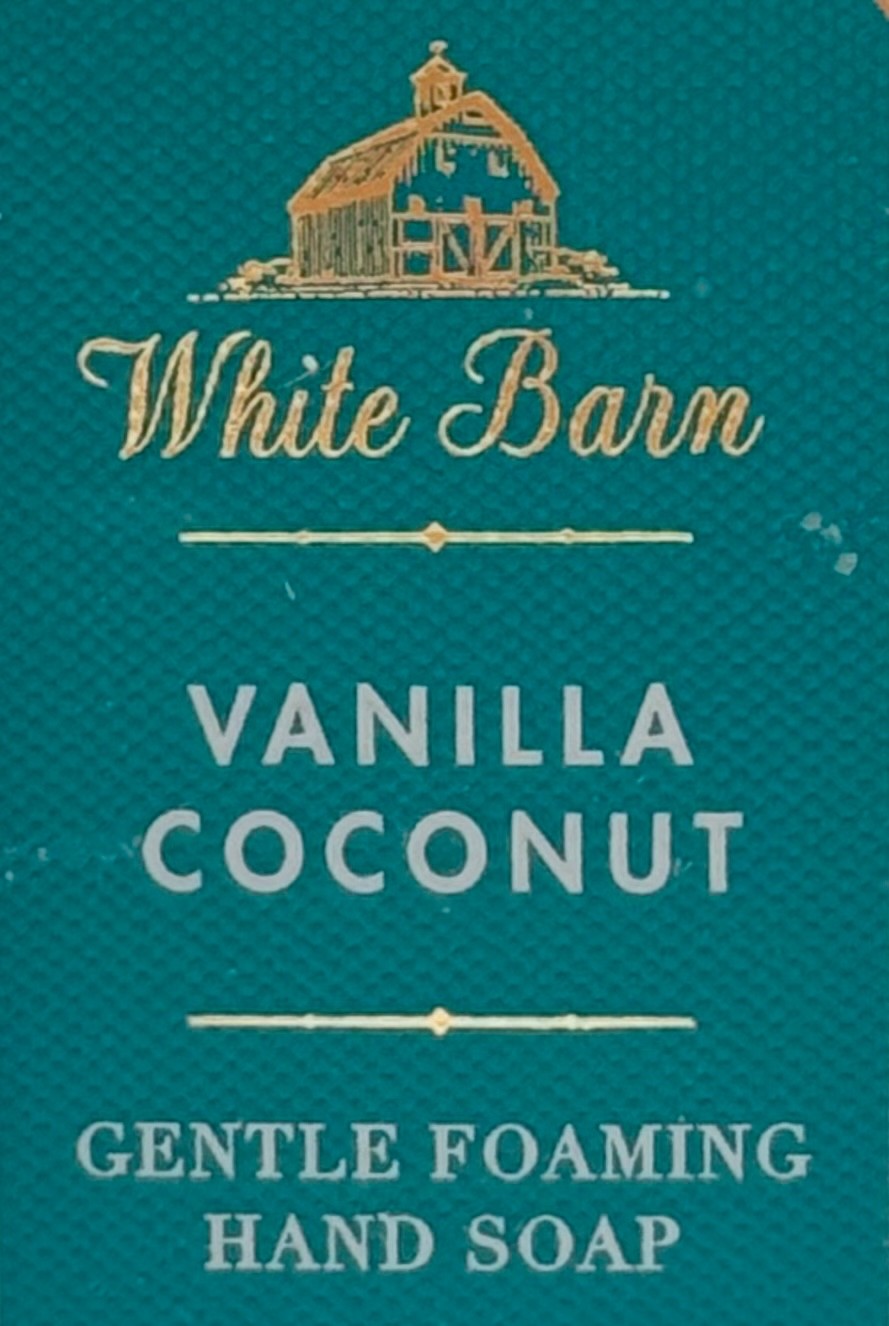 1 NEW BATH & BODY WORKS VANILLA COCONUT GENTLE FOAMING HAND SOAP WASH WHITE BARN