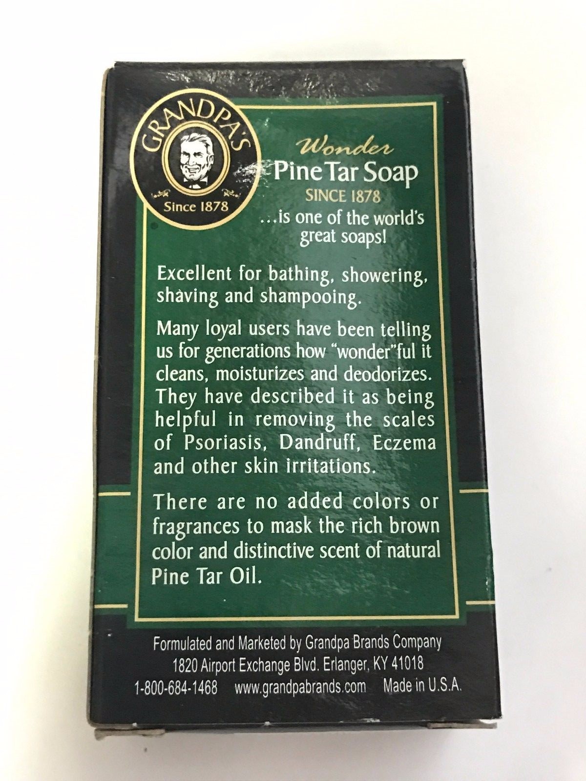 Original Grandpa’s Since 1878 – Net Wt. 3.25 oz.~ Wonder Pine Tar Soap