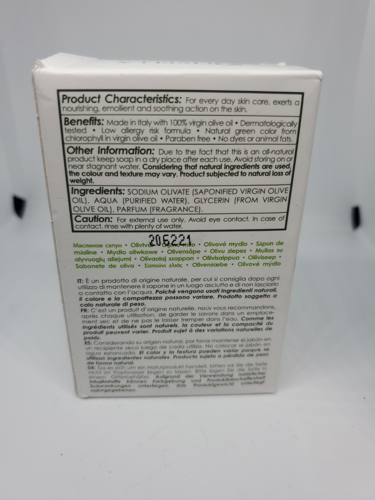 Olivella Face & Body Bar Soap 5.29 oz (150gr.)