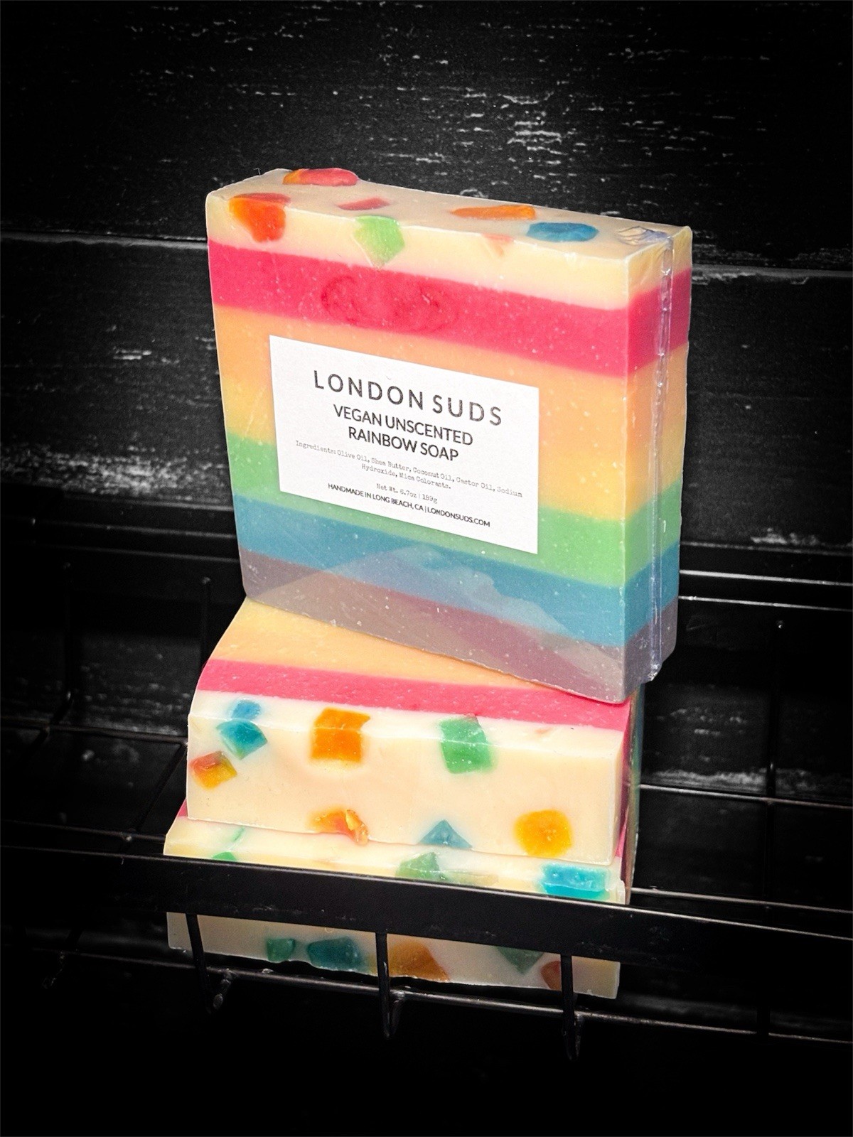Unscented Vegan Handmade Rainbow Pride Soap – LGBTQ+ Gift – Colorful Bath Bar