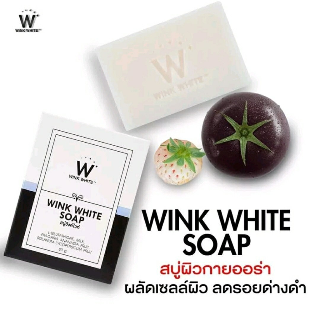 x15 Wink White Soap Skin Body Whitening Face Gluta Brightening Cleansing 80g.
