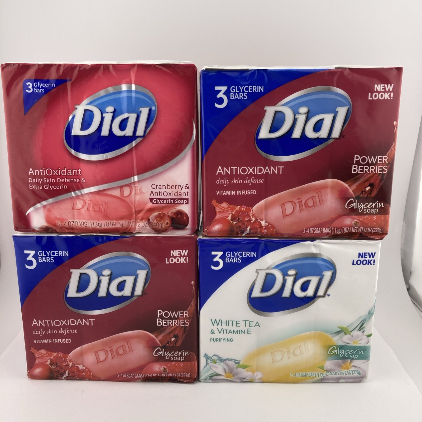 Dial Glycerin Bar Soap 3 Bars Cranberry 3 Bars White Tea 6 Bars Power Berries