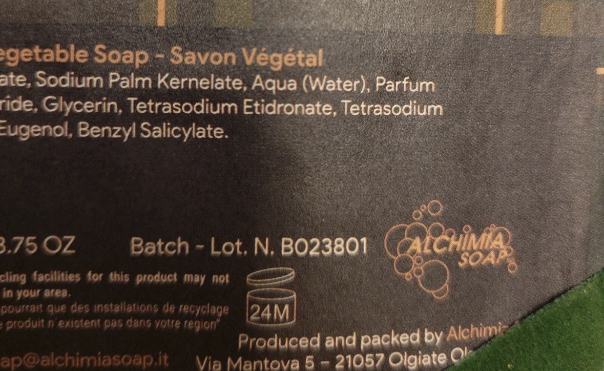 2x Alchimia Pine & Bourbon Scented Men’s Bar 8.75oz Vegetable Soap Italy Holiday