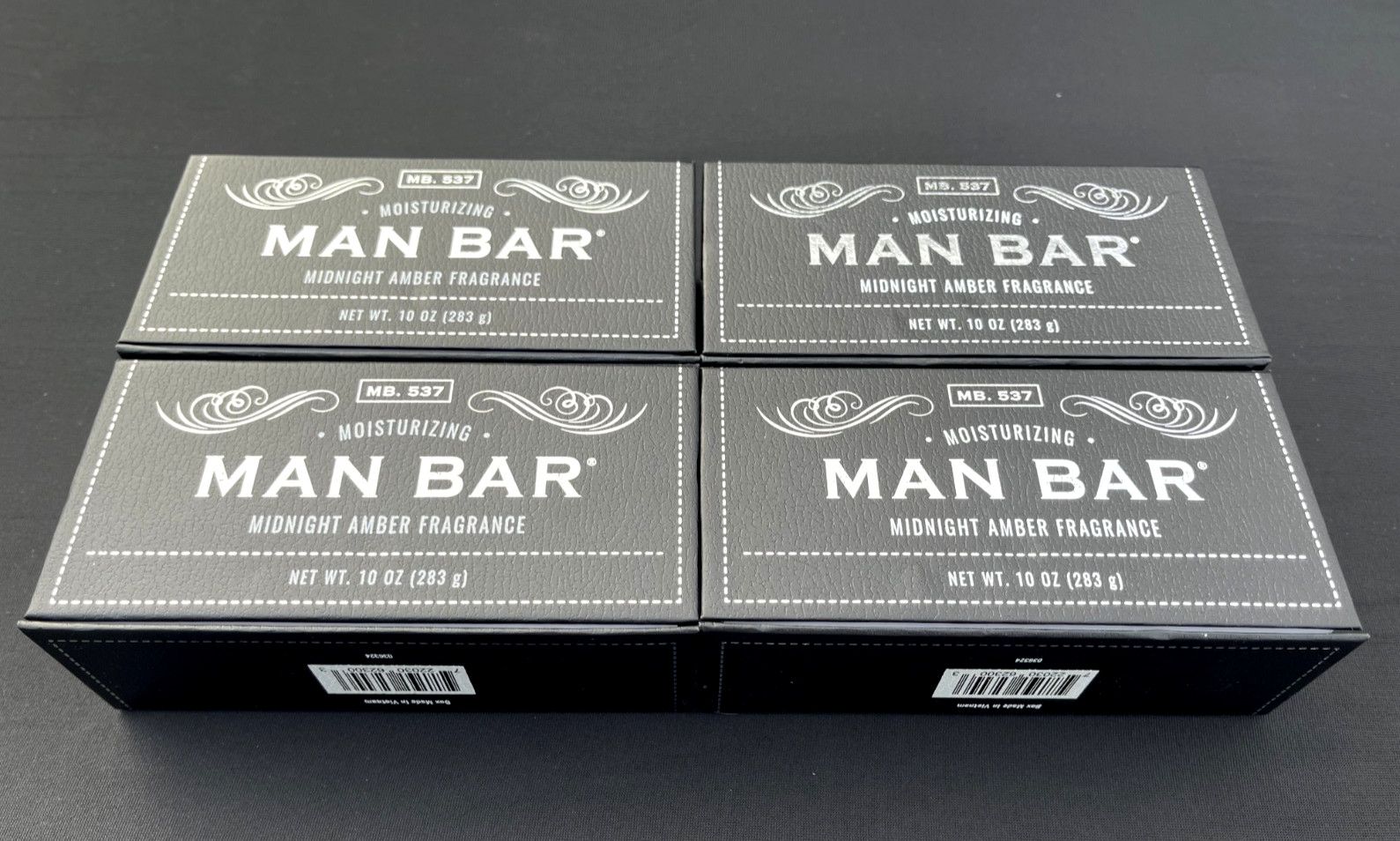 4 PACK – San Francisco Soap Company 10 oz. Man Bar Black – MIDNIGHT AMBER MB.537