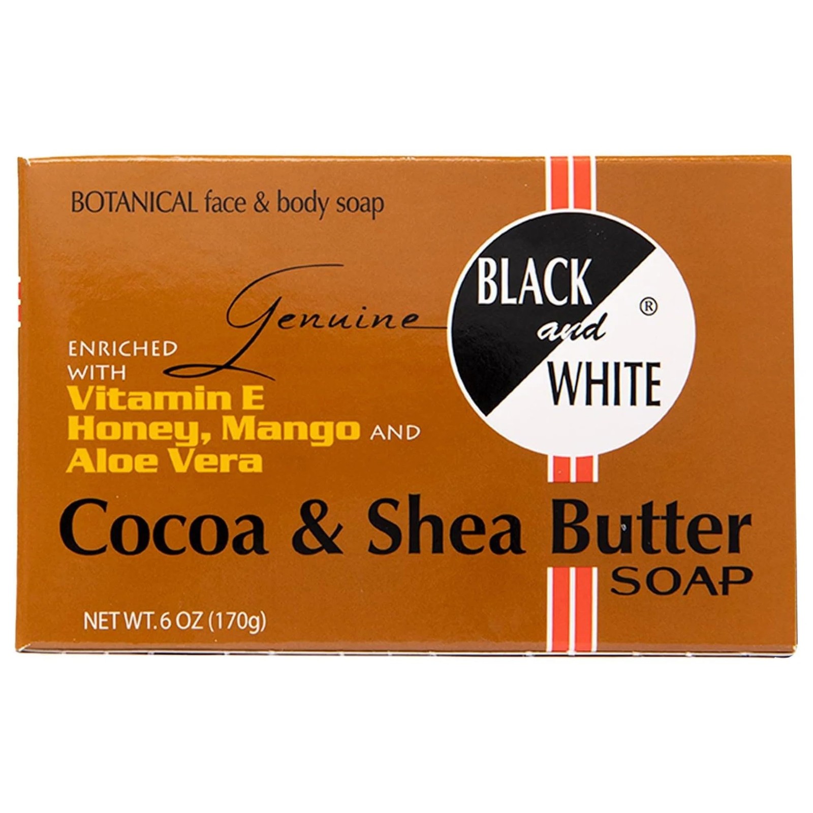 Black and White Cocoa & Shea Butter Soap 6.1 oz Ounce (Pack of 1)