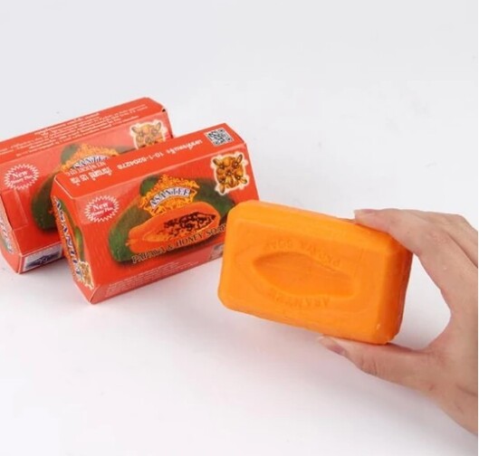 6XAsantee Papaya & Honey Soap Q10 Thai Herbal Skin Care Anti Acne Whitening
