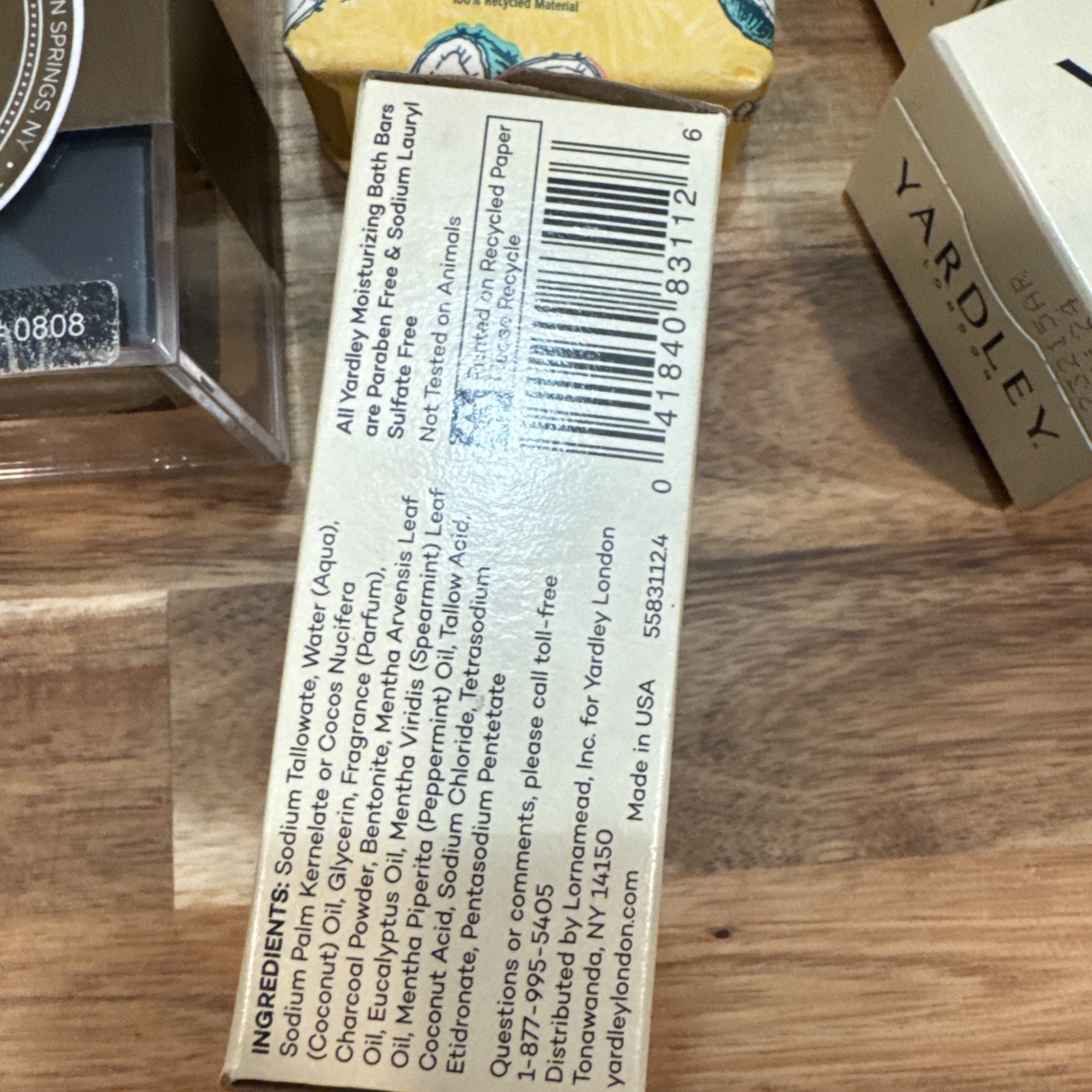Beekman 1802 Lump Gold Shimmer Beauty Bar, Posh Coconuts Bar &3 Yardley Charcoal