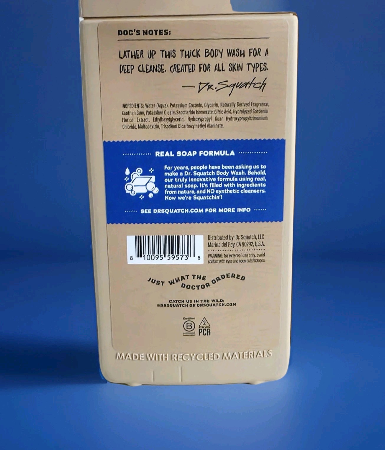 Lot Of 3 Dr Squatch Men’s Fresh Falls Natural, Real Soap Formula Body Wash 14oz