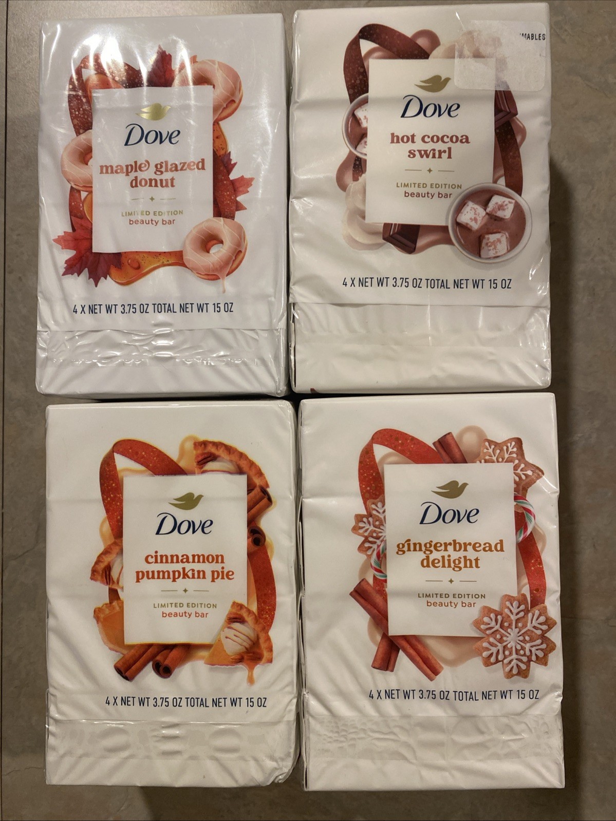 4x Dove Beauty Bar Limited Edition Multi-Pack (16 Soap Bars Total)