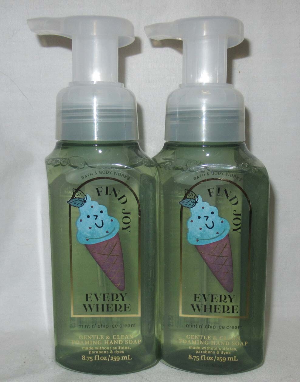 Bath & Body Works Gentle & Clean Foaming Hand Soap Set 2 MINT N’ CHIP ICE CREAM