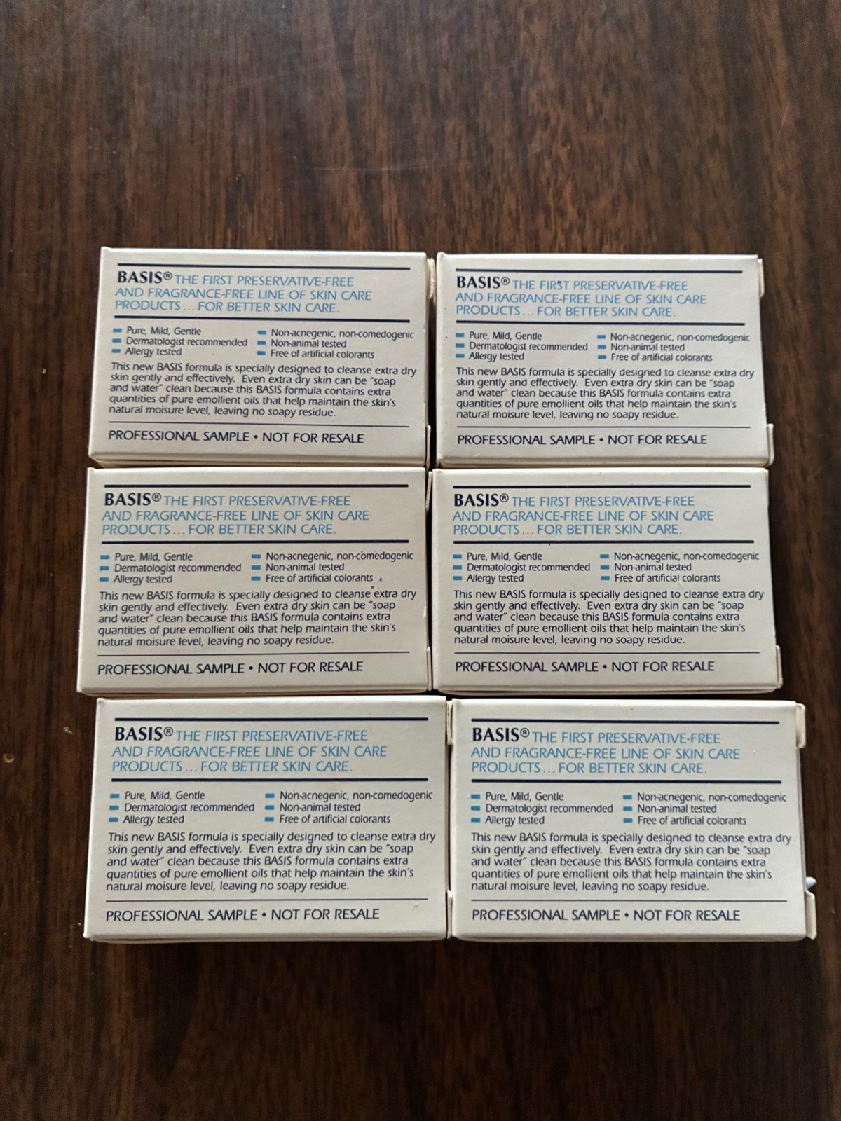 Lot Of 6 BARS Vintage Basis Soap Bath Bar 1oz. Extra Dry Skin New In Box Travel