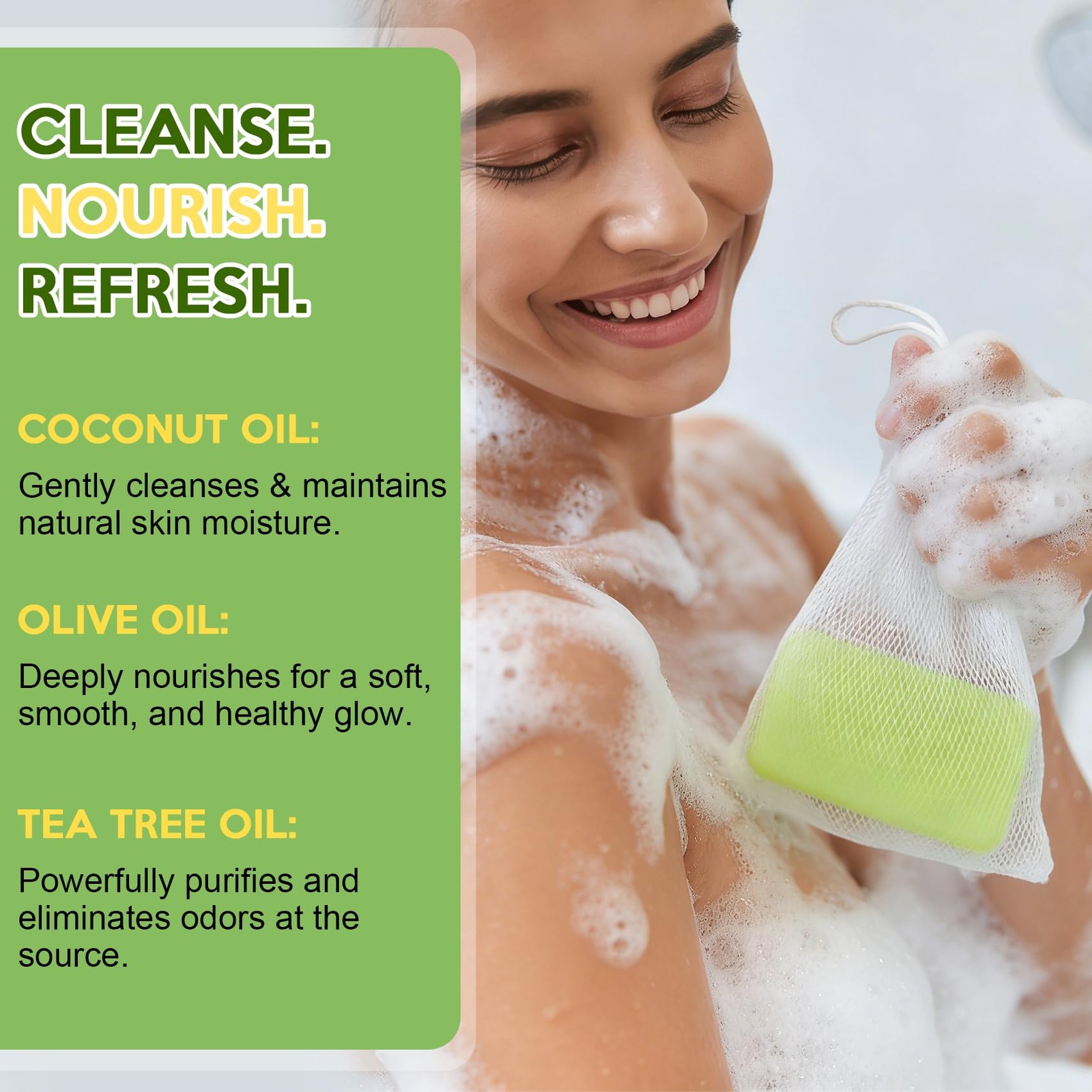 Urrznp Tea Tree Oil Antifungal Soap Natural Body Wash Bar for Jock Itch